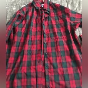 Pendleton Plaid Button Down 100% Virgin Wool Long Sleeve Shirt Men's Size M